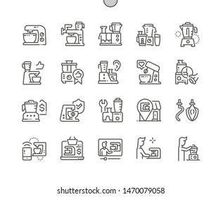 Food processor Well-crafted Pixel Perfect Vector Thin Line Icons 30 2x Grid for Web Graphics and Apps. Simple Minimal Pictogram