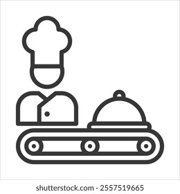 Food Production Outline Icon Vector Illustration