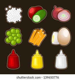 Food products icon set