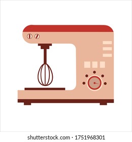 Food professor with bowl, household kitchen appliance. For you design isolated on white. Flat vector illustration