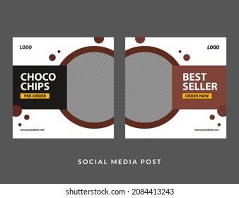 Food Promotion Social Media Post Design Template. Good used for banner and social media post - EPS 10