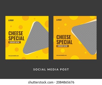 Food Promotion Social Media Post Design Template. Good used for banner and social media post - EPS 10