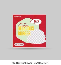 food promotion vector design post, flyer and social media banner post template