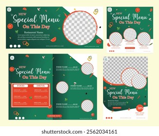 Food promotion vector design post, flyer ,menu and social media banner post template