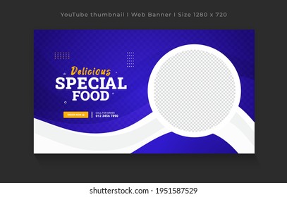 Food Promotion YouTube Video Thumbnail And Web Banner Template