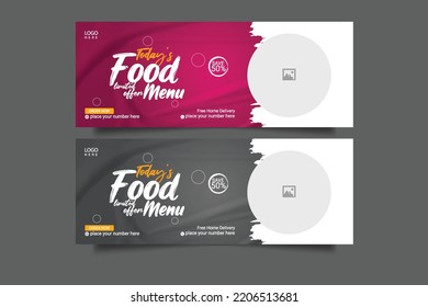 Food Promotional social media cover banner template design, restaurant business social cover, banner, social media post, timeline cover, web banner, template design