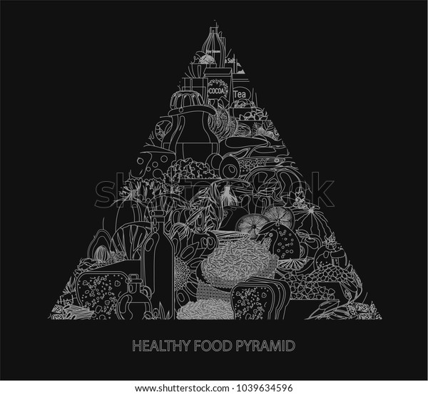 Food Pyramid Healthy Food Natural Organic Stock Vector (Royalty Free ...