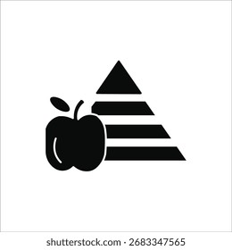 Iconos de la pirámide alimentaria. Vector sólido simple