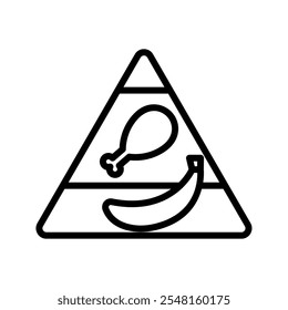 Food Pyramid line icon , vector, pixel perfect, illustrator file