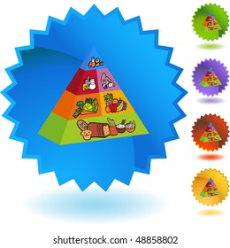 Food pyramid web button isolated on a background.