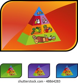 Food pyramid web button isolated on a background.