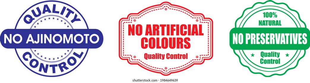 Food quality control vector emblems