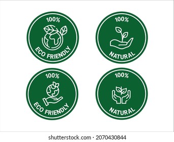 food quality icons eco friendly , 100% natural