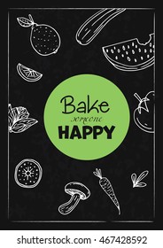 Food quote. Cooking quote. Bake someone happy