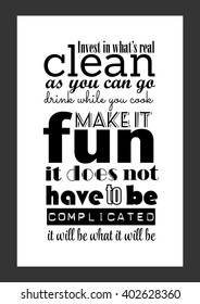 Food quote frame poster white paper