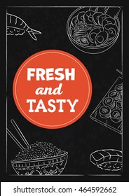 Food quote. Fresh and tasty.