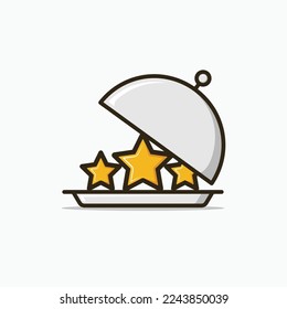 Food rating logo for customer feedback, food competition, restaurant rate list logo.