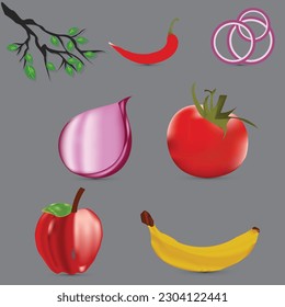 food realistic object vector design template