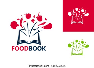 Food Recipe Book Logo Template Design Vector, Emblem, Design Concept, Creative Symbol, Icon