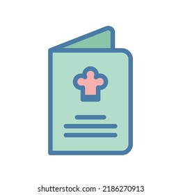 Food recipe icon in colorful filled line style