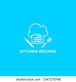 Food recipe logo, with chef hat and kitchen utensils.
A logo suitable for food and cooking.