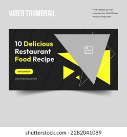 Food recipe tips video cover banner template design, youtube video thumbnail banner template, edicatable vector eps 10 file format