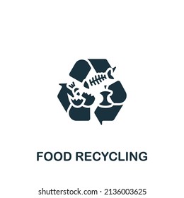 Food Recycling icon. Monochrome simple icon for templates, web design and infographics