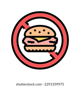 food rejecting color icon vector. food rejecting sign. isolated symbol illustration