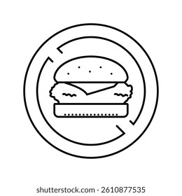 food rejecting line icon vector. food rejecting sign. isolated contour symbol black illustration