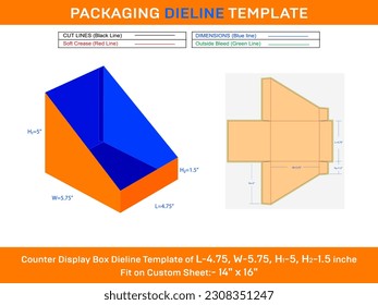 Food Related Counter Display Box Delline Template 4.75x5.75x5 inche