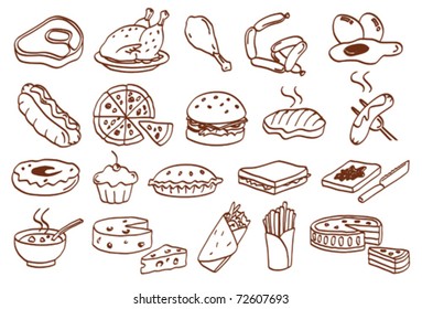 food related icon set