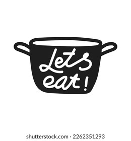 Food related typography. Food quotes. Vector vintage illustration