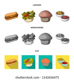 Food, rest, refreshments, and other web icon in cartoon,flat,monochrome style.Cake, biscuit, cream, icons in set collection.