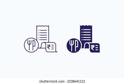 Food and restaurant bill illustration icon