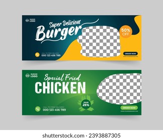 Food Restaurant Design Template, Fast Food culinary ads banner restaurant ad post, Modern promotional online business marketing Vector Eps10.