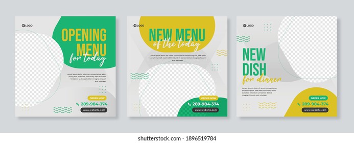 Food oder Restaurant Food Editable Social Media Post Template Social Media Banner für Digital Marketing. Video-Illustration zur Lebensmittelförderung.