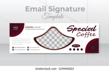 Food and restaurant email signature design template, modern email signature for personal and business use.