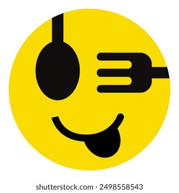 food and restaurant face icon. vector illustration