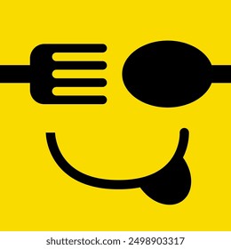 food and restaurant face icon. vector illustration