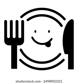 food and restaurant face icon. vector illustration