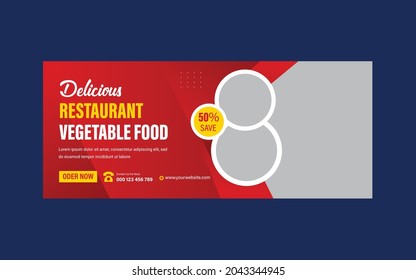 Food Restaurant Facebook Cover Page Design Template