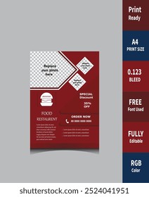 Food, restaurant flyer design template 