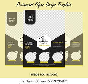 food and restaurant flyer design template. Set of restaurant menu and flyer design templates modern with colorful size A4 size. Fast food flyer template design.