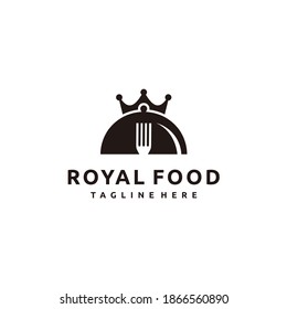 Food Restaurant Fork and Crown Royal Logo Design
