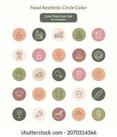 Food Restaurant Icon Aesthetic Color for Instastory