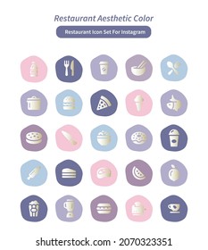 Food Restaurant Icon Aesthetic Color for Instastory