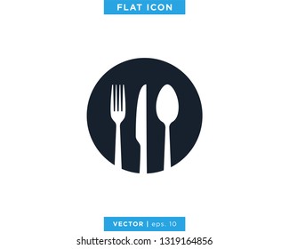 Food, Restaurant Icon Vector Logo Design Template. Spoon, Fork and Knife Symbol