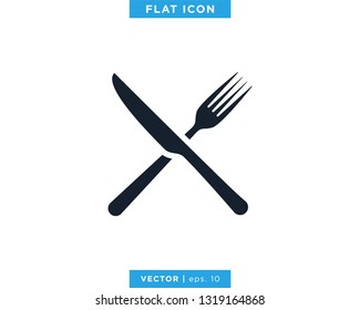 Food, Restaurant Icon Vector Logo Design Template. Spoon, Fork and Knife Symbol