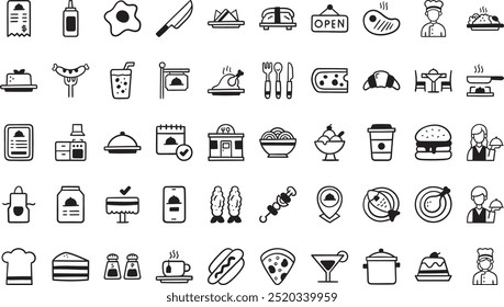 Food and restaurant icons High-Quality Vector Icons Collection with Editable Stroke. Ideal for Professional and Creative Projects.