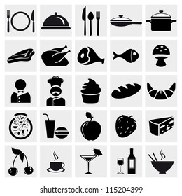 Food and Restaurant icons set. Vector EPS8